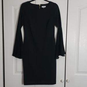 Calvin Klein Bell-Sleeve black dress.